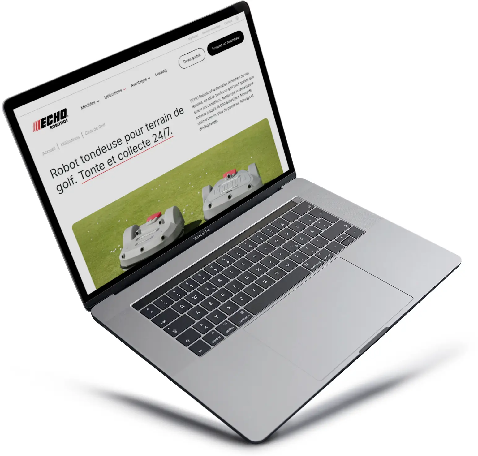 ECHO Robotics — website on a laptop